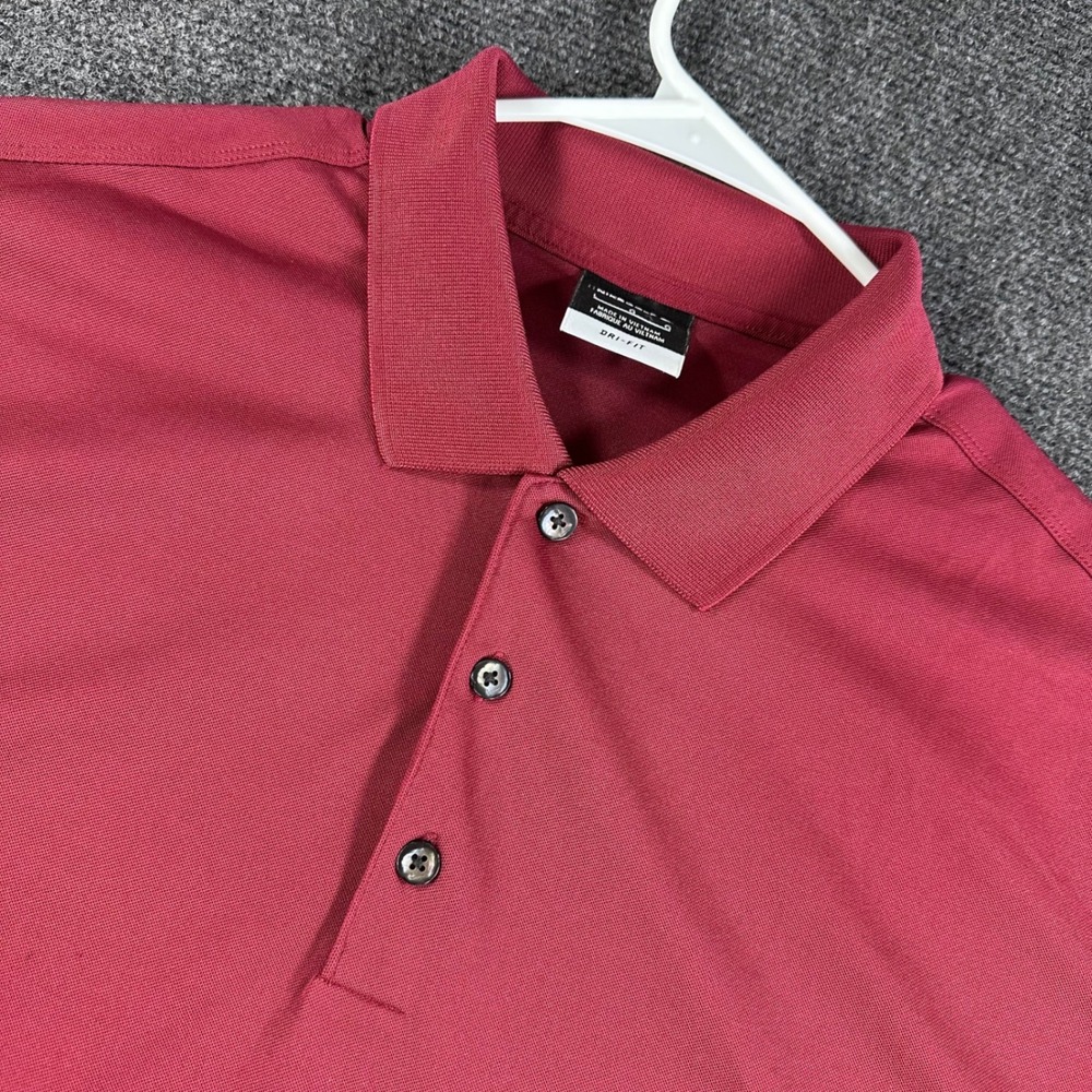 Nike Golf Dri-FIT Polo Shirt Mens Large Burgundy Red Maroon Short Sleeve Swoosh